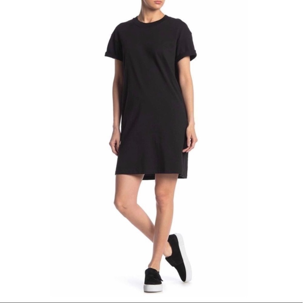 Madewell Tina Black T Shirt Dress Mini Cotton Short Sleeve Casual XXS